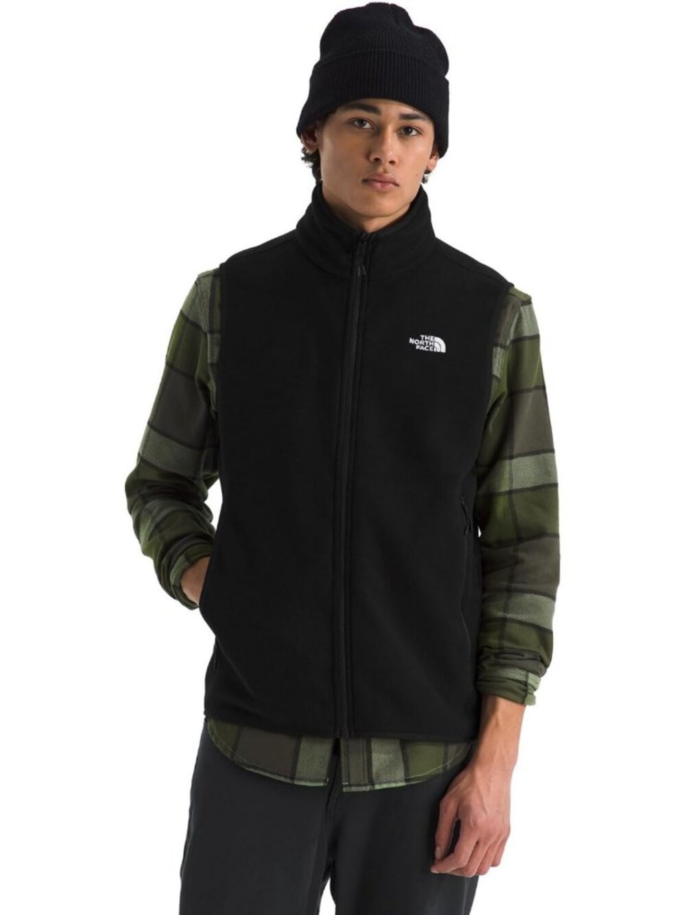 Cozy Men's Fleece Vest with Zippered Pockets & Stretch Binding - Perfect for